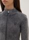 Cardigan in puro cotone grigio da ragazza slim fit con full zip_2