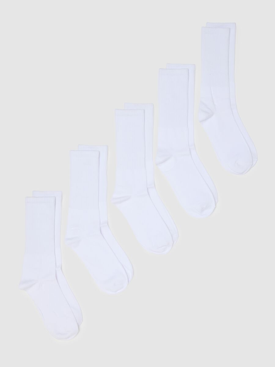 Men's long white cotton blend sock multipack_0