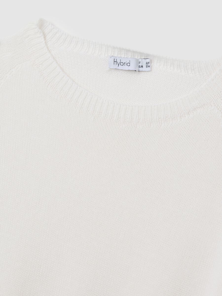 Women's white pure cotton regular fit t-shirt_5