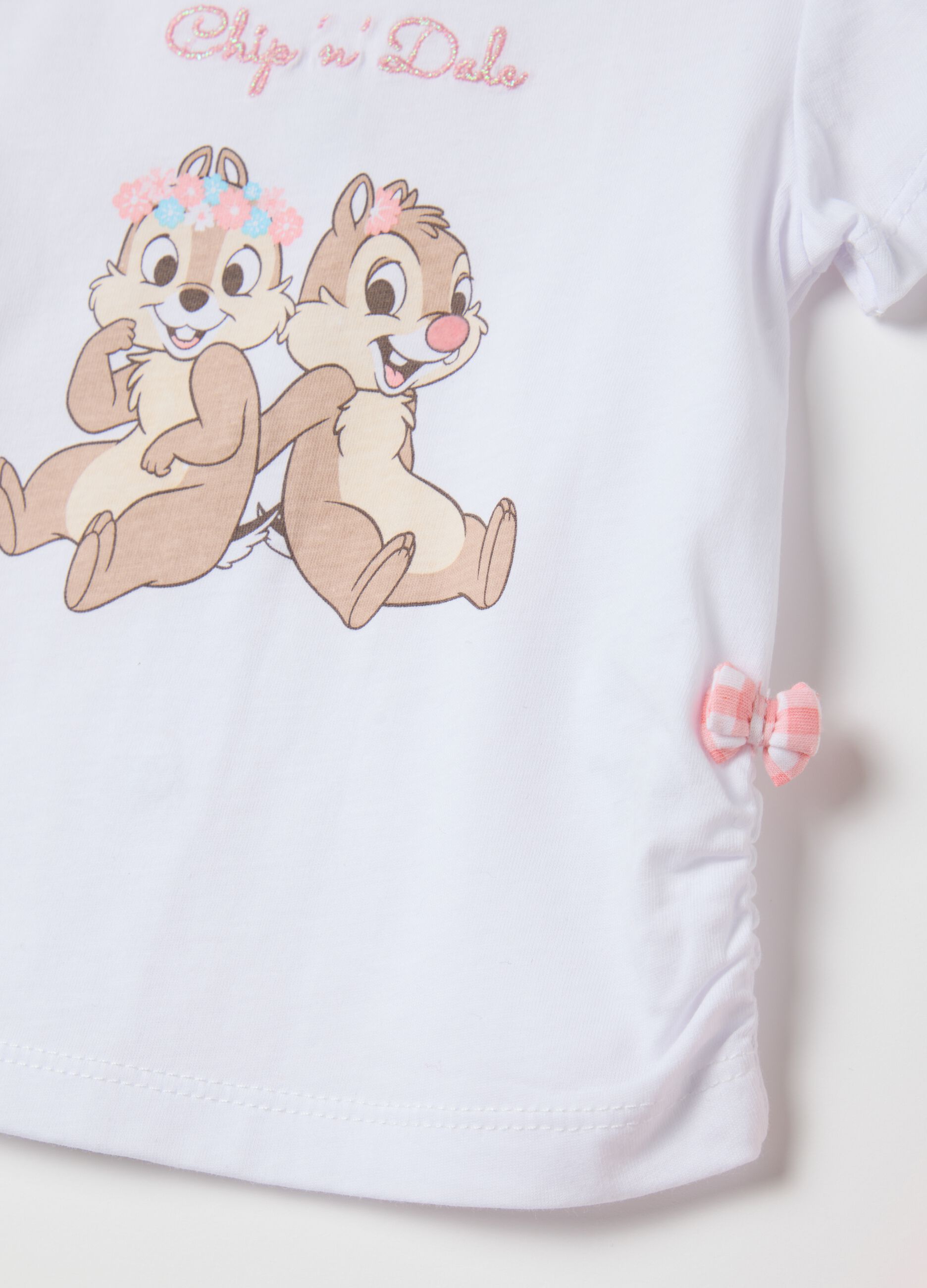 White t-shirt and pink shorts set by OVS Kids