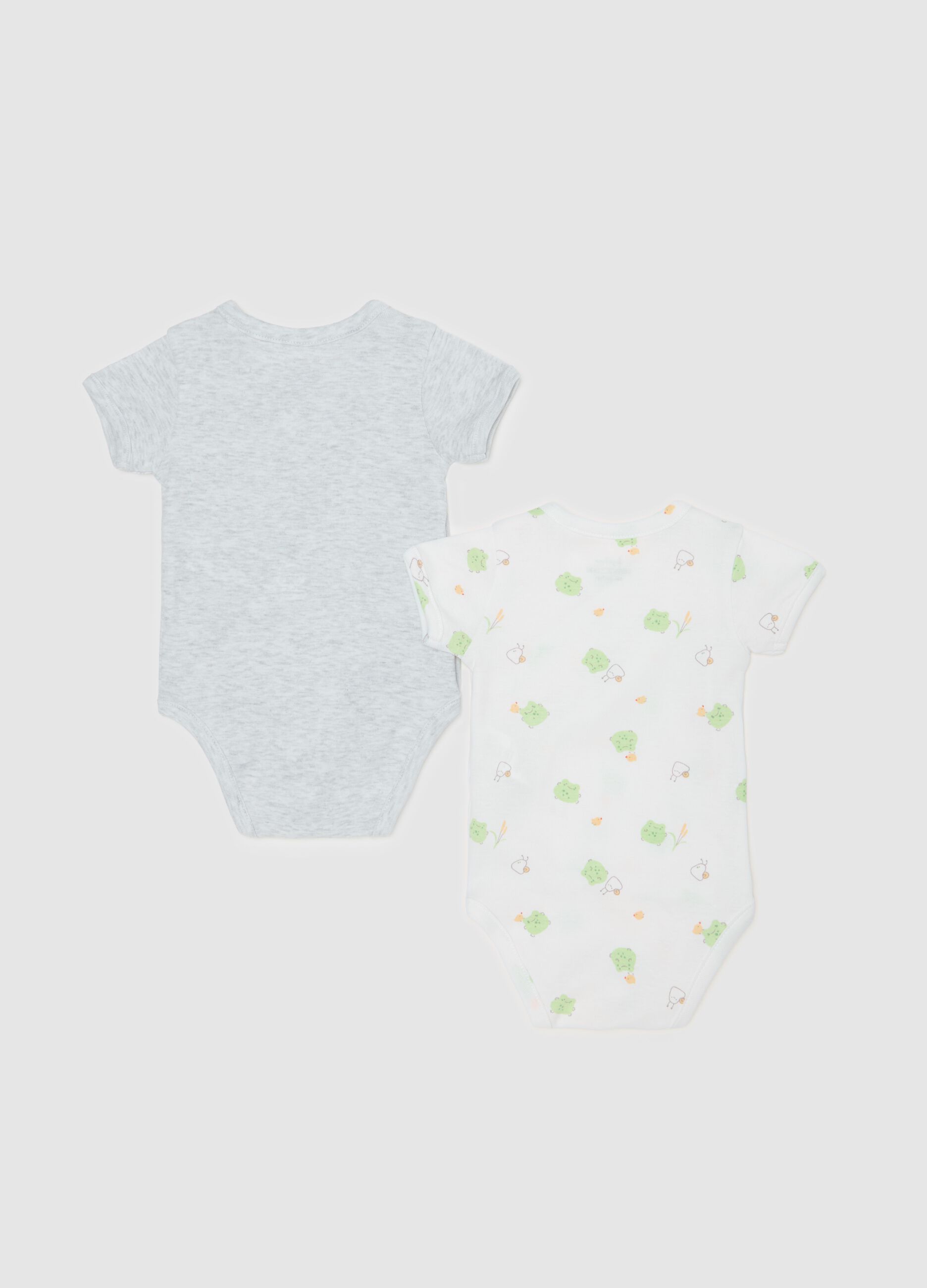 Bipack body in cotone bio con stampa