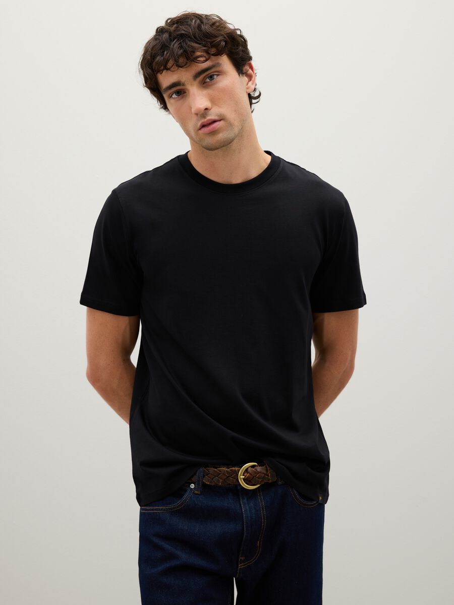 Black Pure Cotton T-Shirt_0
