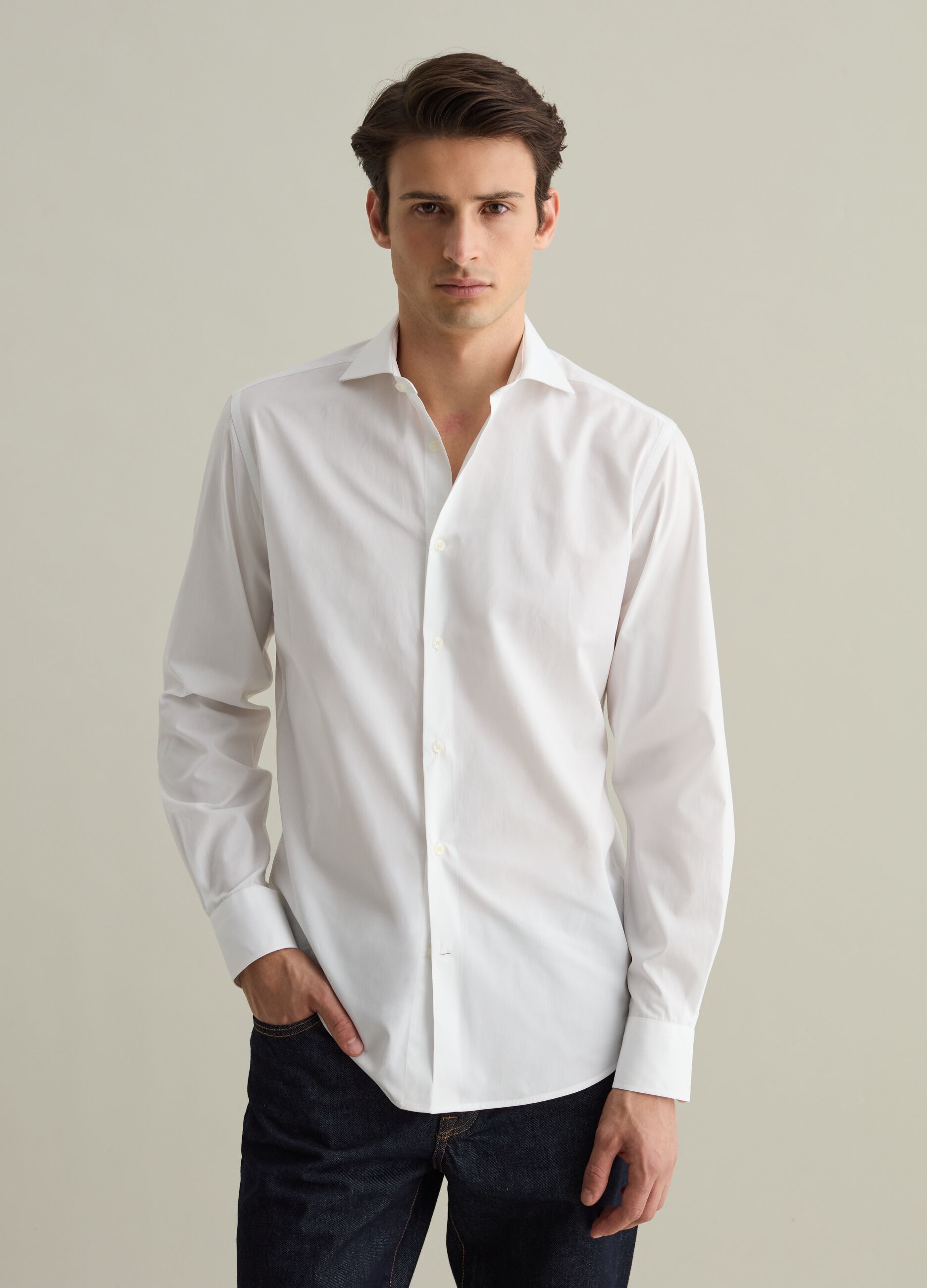 Camicie Uomo in Jeans Slim in Lino a Quadri e altro OVS