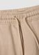 Beige pure cotton shorts with elasticated waist_3