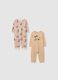 Baby Romper in Pure Beige Cotton_0
