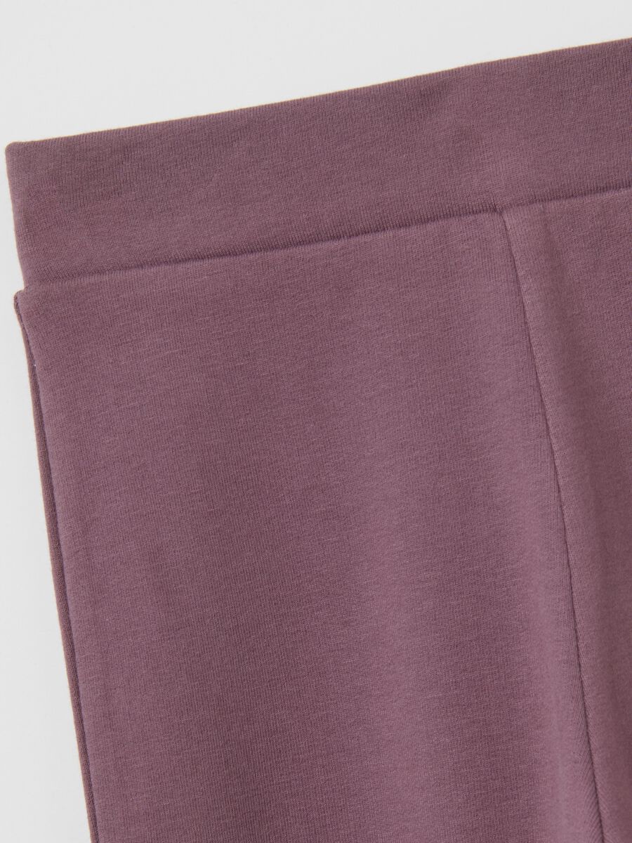 Girls' Purple Stretch Cotton Leggings_3