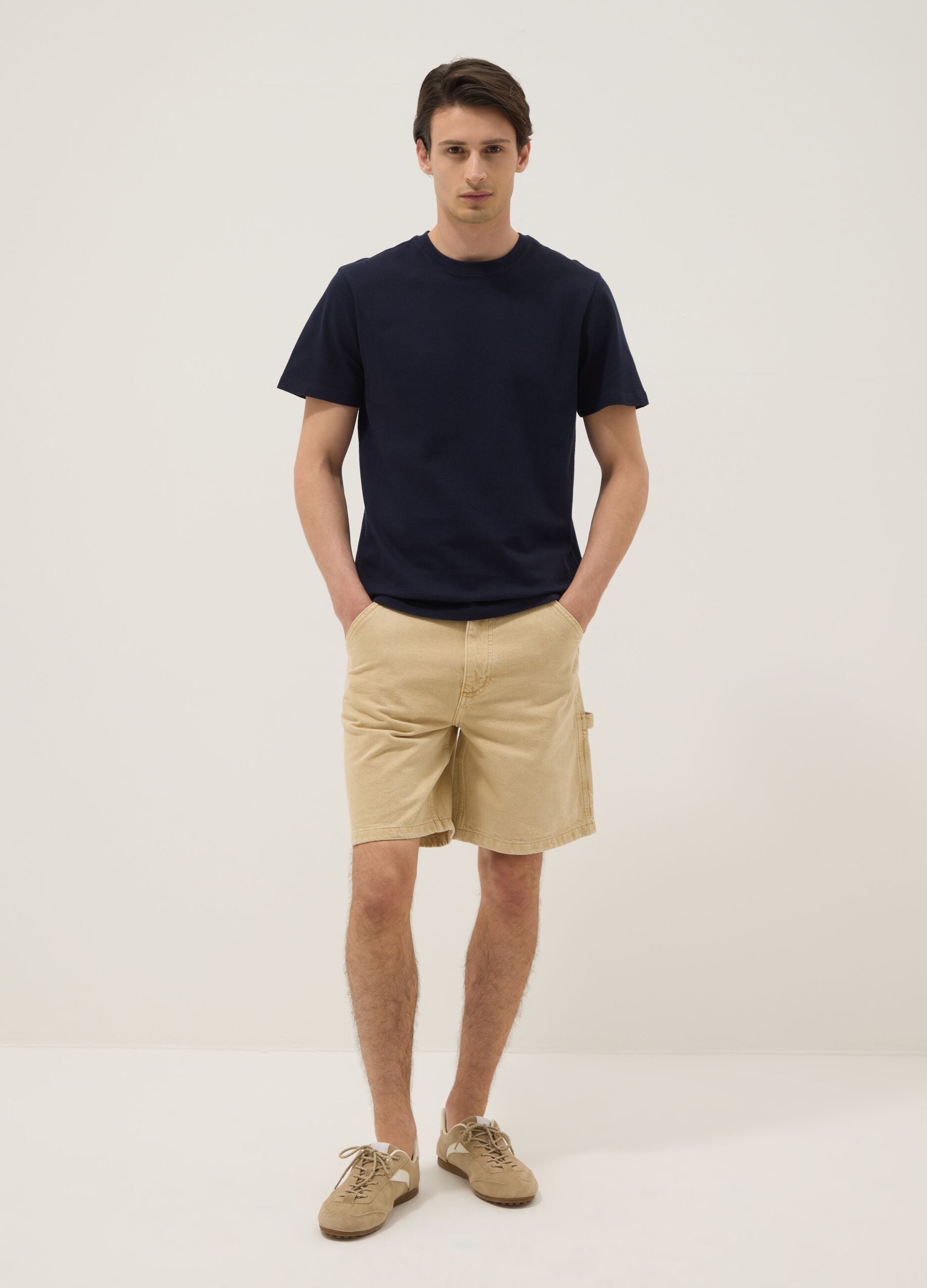 Bermuda beige in puro cotone
