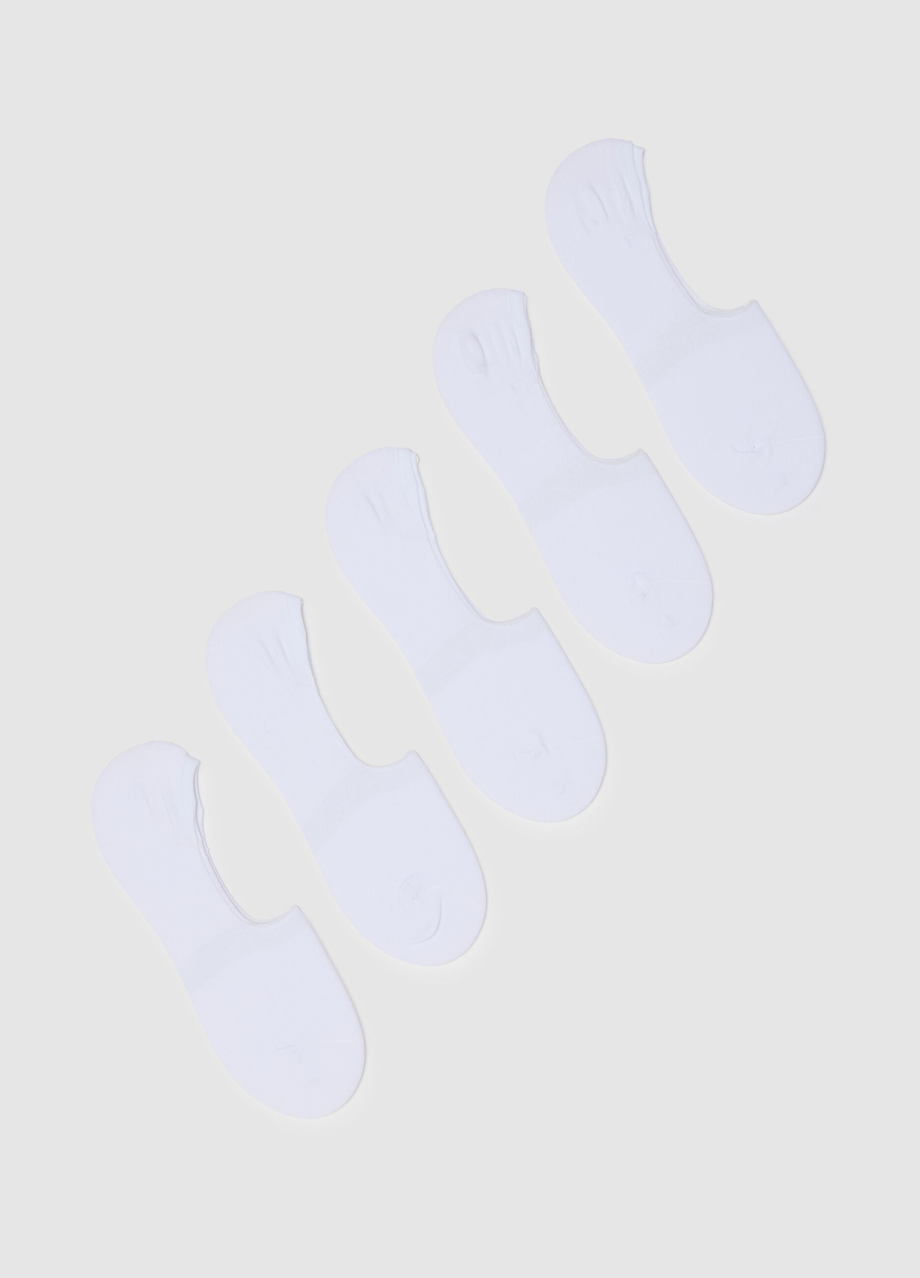 White cotton blend invisible sports socks multipack