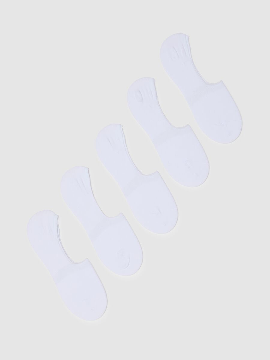 White cotton blend invisible sports socks multipack_0