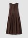 Brown pure cotton midi dress_0