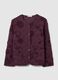 Purple embroidered jacket in pure cotton regular fit_4