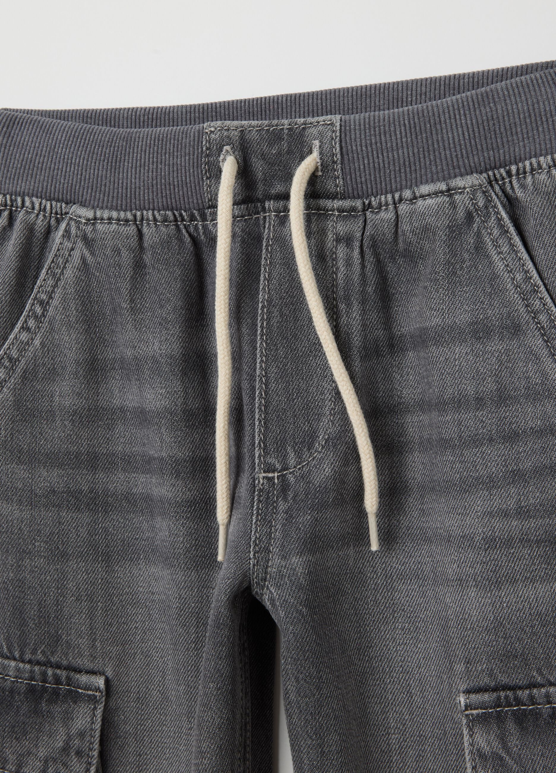 Grey children's cotton blend trousers