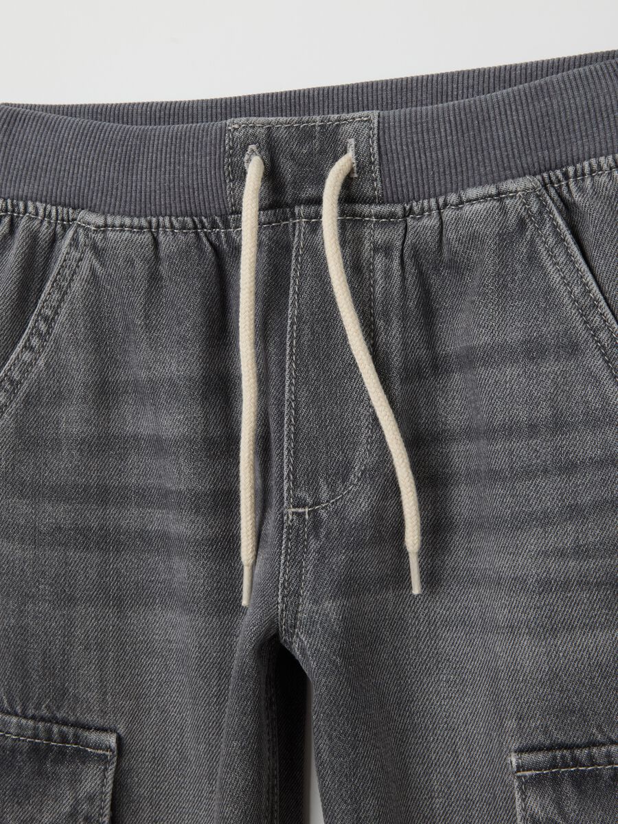Grey children's cotton blend trousers_2