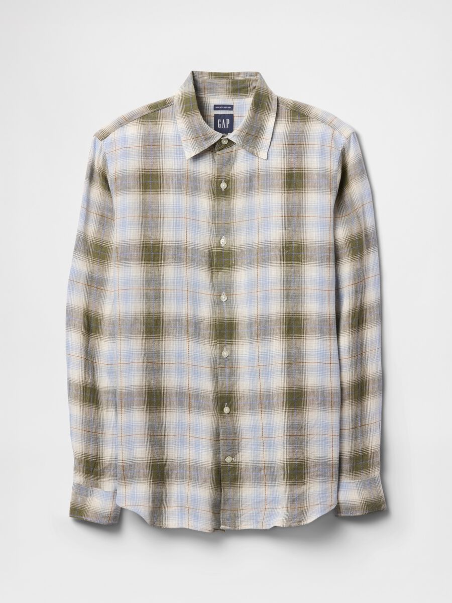 Green and Blue Checkered Cotton Blend Shirt_3