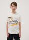 Children's white pure cotton T-shirt regular fit with print_0