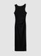 Black fitted sleeveless dress with back slit_4