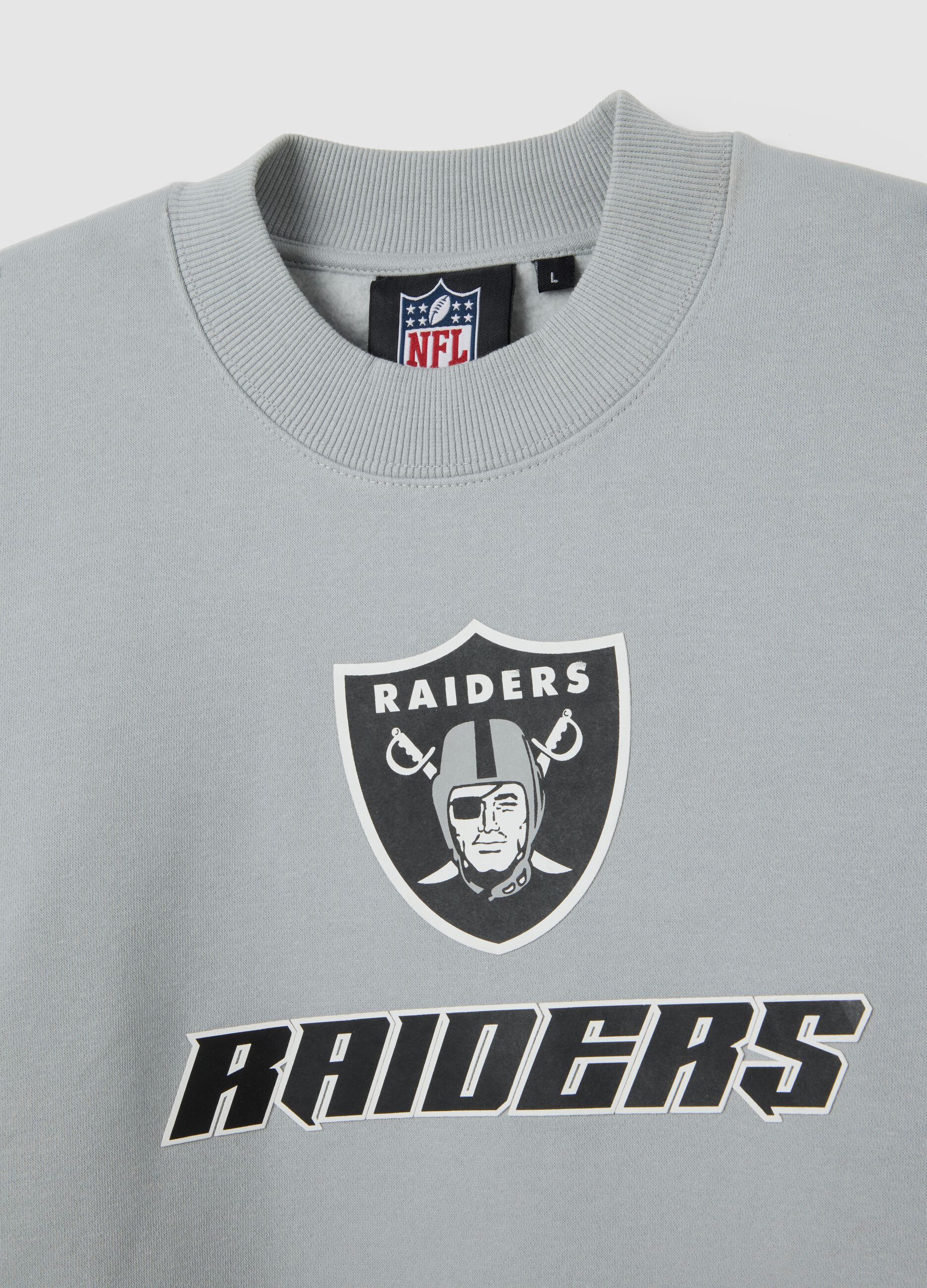 Felpa in misto cotone grigia con stampa Raiders