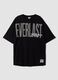 Black pure cotton T-shirt with front logo_4