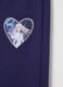 Girls' blue cotton blend jogger trousers regular fit with embroidered heart_2