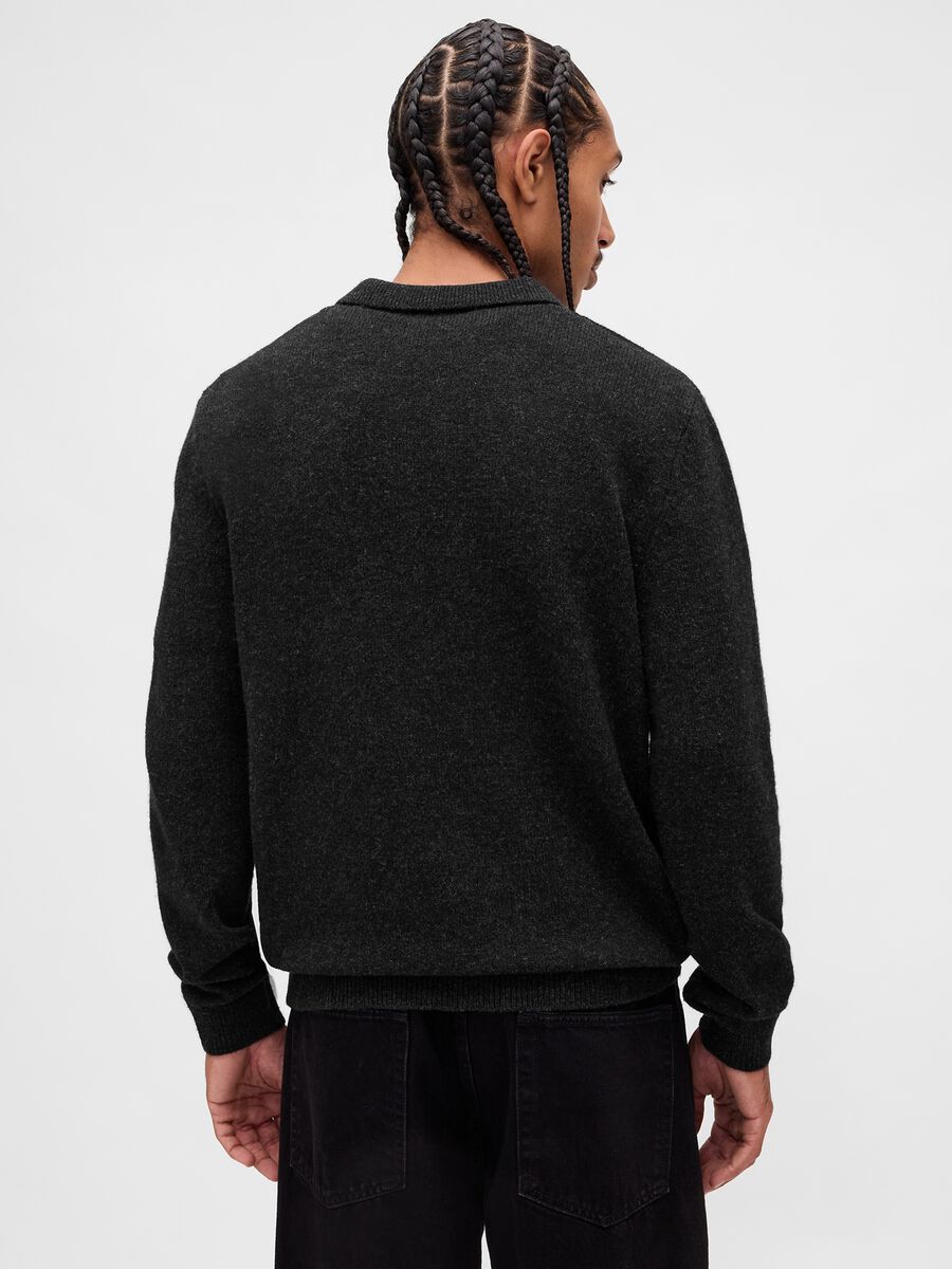 Black sweater in wool and polyamide blend_1