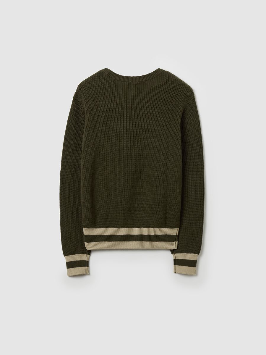 Cotton pullover with jacquard "B" design_4