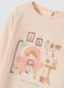 Maglietta rosa in cotone jersey organico elasticizzato con stampa regular fit_2