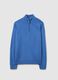 Blue turtleneck sweater regular fit with short zip_4