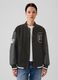 Varsity bomber jacket with glossy-effect sleeves_0