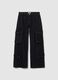 Black pure cotton cargo trousers_4