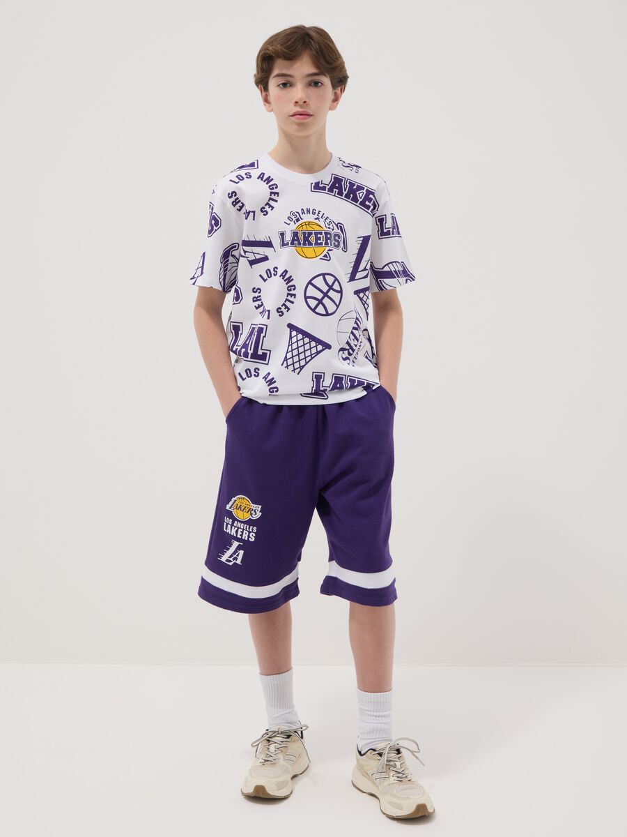 Set in puro cotone multicolor da ragazzo oversize fit Lakers_0