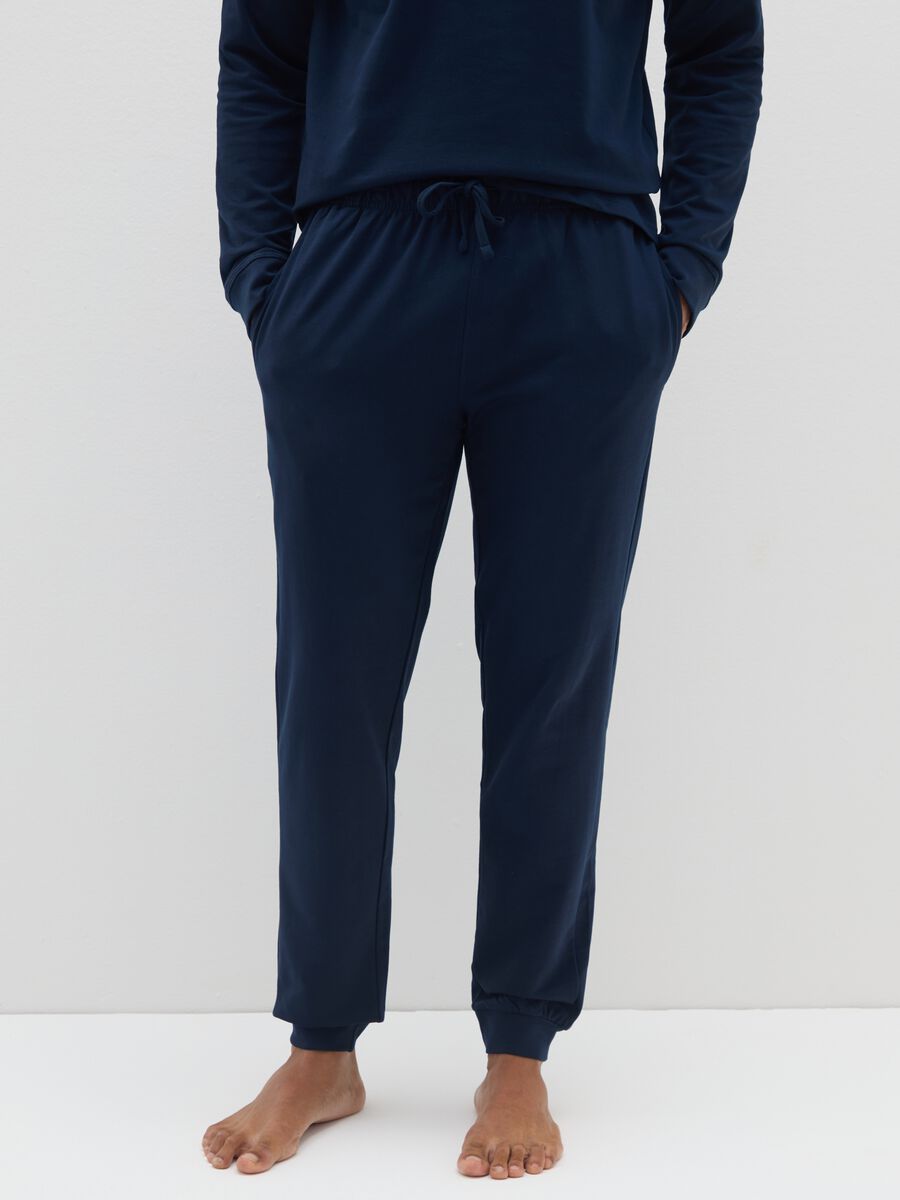 Pigiama in puro cotone blu regular fit_3