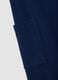 Pantaloni jogger blu in puro cotone organico con tasche cargo per bambino_3