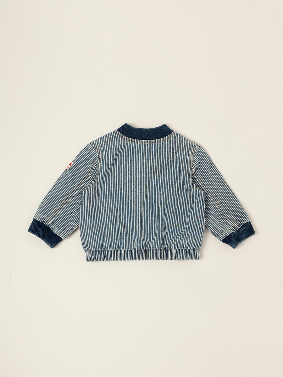 Multicoloured striped cotton-blend jacket with viscose and lyocell for baby_2
