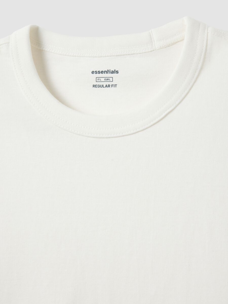White pure cotton short sleeve t-shirt regular fit_5
