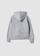 Grey cotton-blend hoodie for girls, regular fit_5