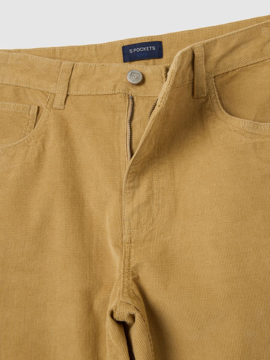 Slim fit brown stretch cotton trousers_5