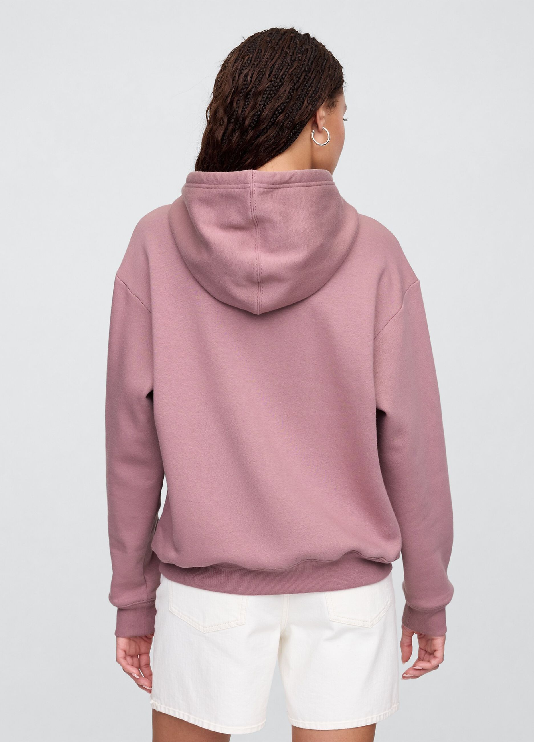 Felpa rosa con cappuccio e zip