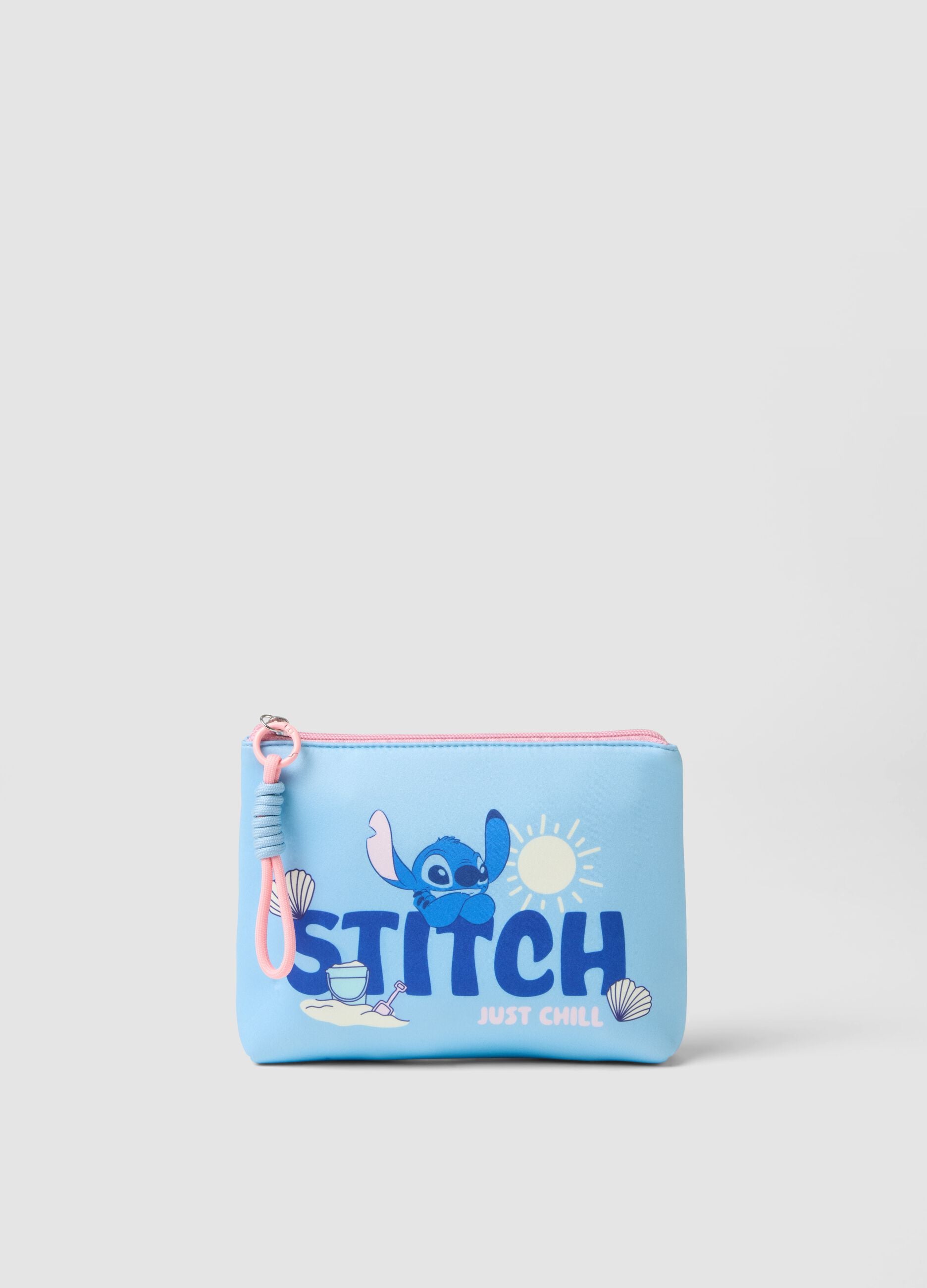 Blue beauty case with Stitch print