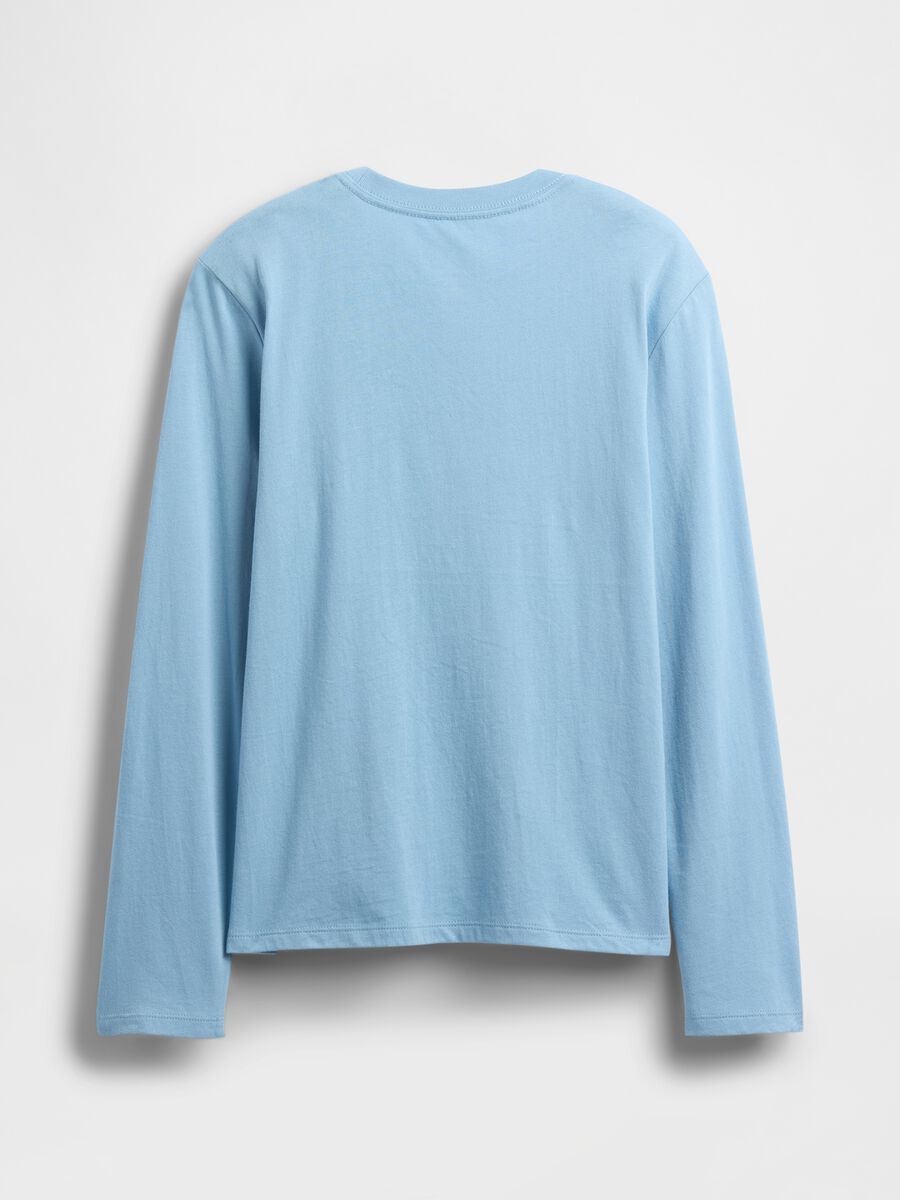 Blue Cotton Long Sleeve Top_1