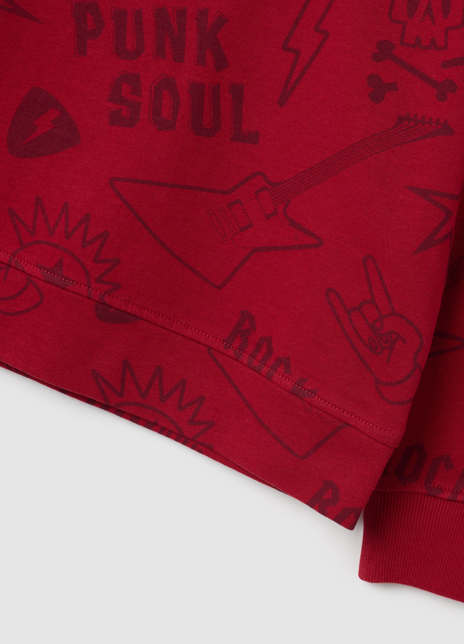 Felpa da bambino in puro cotone rossa regular fit