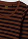 T-shirt marrone in viscosa elasticizzata a righe girocollo slim fit_5