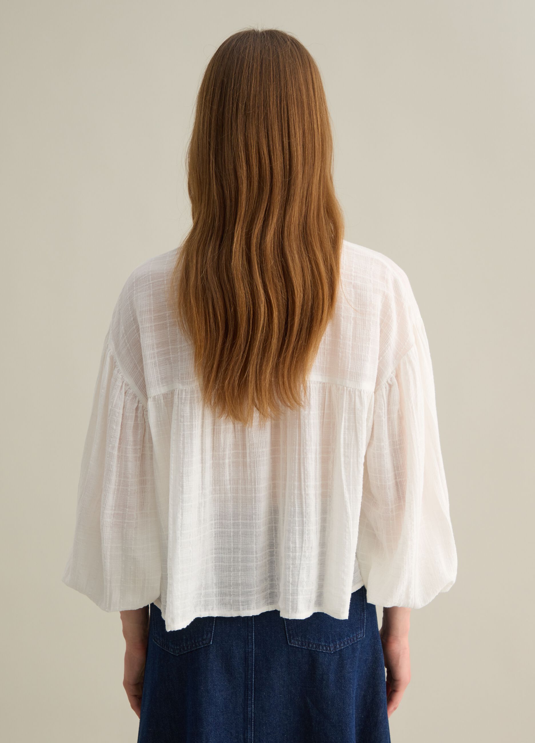 White blouse in cotton