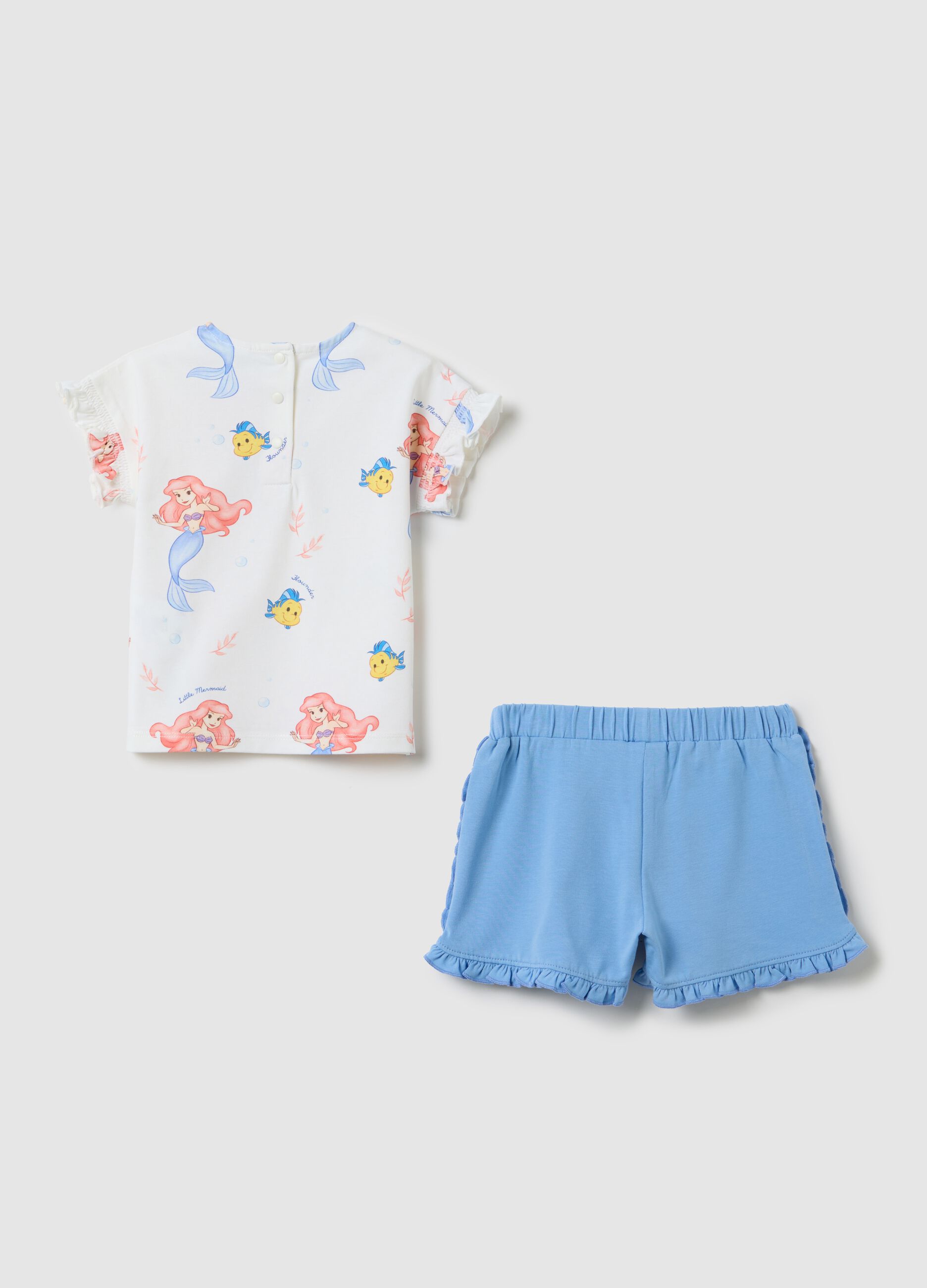 Completo jogging da bambina in cotone elasticizzato bianco regular fit 