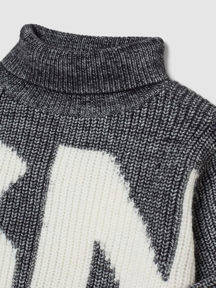 Grey children's jumper regular fit with lettering_2