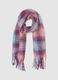 Multicoloured Checkered Scarf with Fringe_0