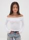 White stretch cotton slim-fit boat-neck T-shirt_0