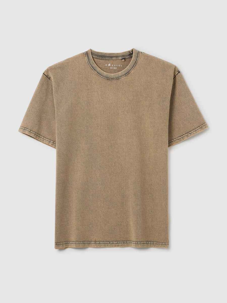 T-shirt in puro cotone beige regular fit_0