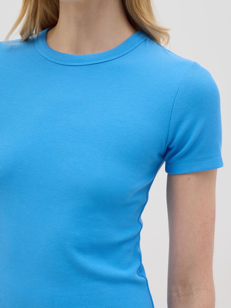 OVS Blue Stretch Cotton T-shirt_3