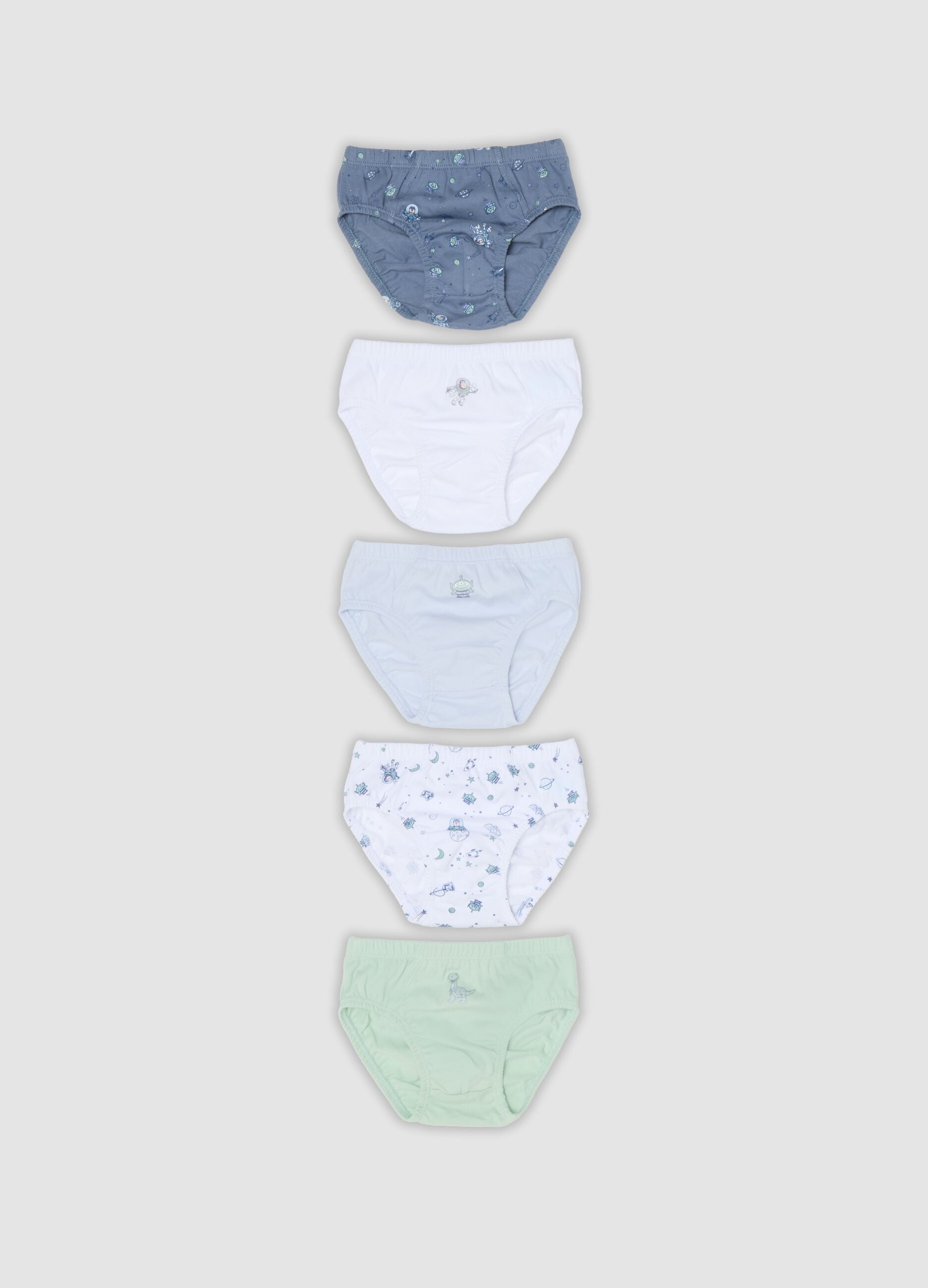 Pack of five multicolour organic cotton Toy Story graphic briefs