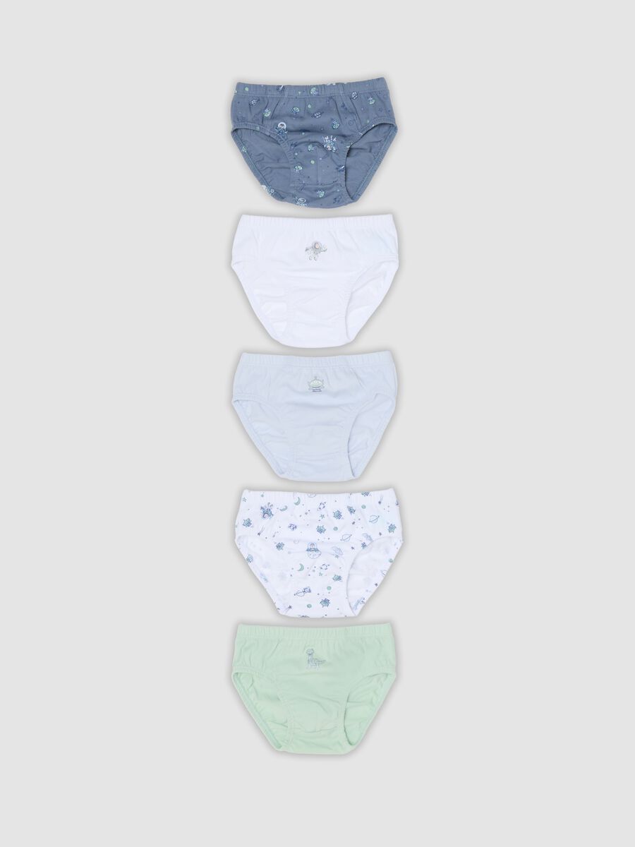 Multipack di cinque slip multicolor in cotone organico con grafiche Toy Story_0